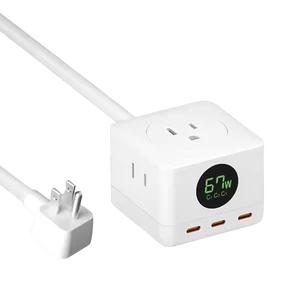Smart Type C Fast Charger Adapter Power Strip 3Ac Macbook Iphone Laptop Power Supply Electric Plug Sockets 10A Rated Current