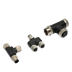 Wholesale M12 Connector 3 4 5 8-Pin Male to Female Y T-Shaped Sensor IP67 Waterproof 60V Shielded 4-Pin Conversion Plug
