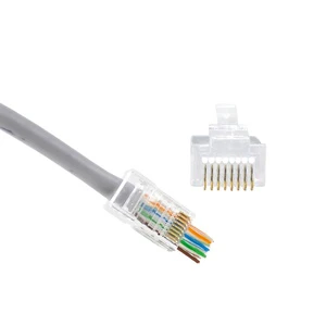 Cat6 Wire Rg45 Connector Ethernet Cable Pass Through 8p8c UTP RJ45 Cat6 Plug Connector