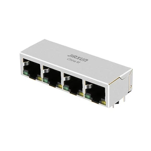 RJ45 Connector 1*4 Port Unshielded With Integrated Magnetics LED Ethernet Socket for Industrial Motherboards Network