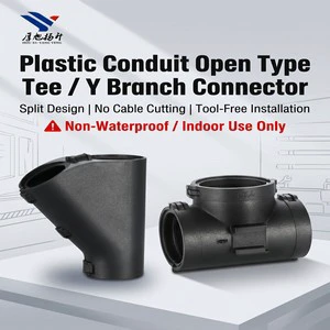 Open Type Tee Connector For Plastic Corrugated Conduit, Split Design Branch Fitting For Existing Cables