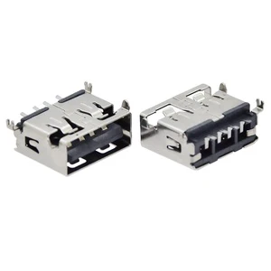 SMT+DIP USB 2.0 Type a Female Charging Port 4 Pin USB A Cable Connector 11mm Short Receptacle