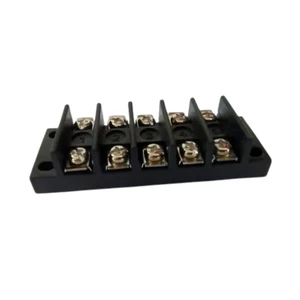 Premium 5 Way Terminal Block PCB Mount Clamp Connector 20A 110V Nylon Housing Electrical Wiring Component Black