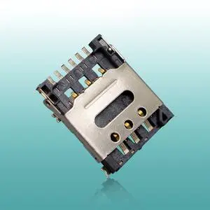 GXD 7Pin Nano SIM Card Holder Hinge Type Detection Switch Dual-SIM Module C7802-2 H1.4 SMD IC Pin Socket Electronic Accessory