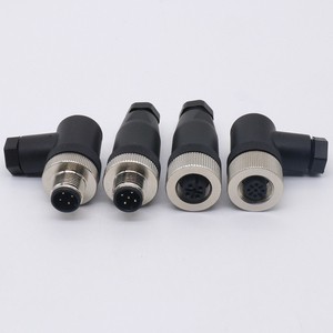 M12 A-Coded Power Connector IP67 4/5/8 Pin Cable Mount Male Plug/ Female Socket For Machine Interface And Device Connection
