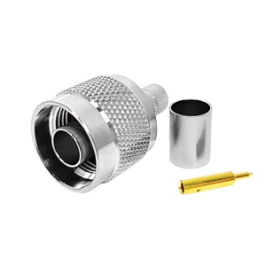 Factory 50 Ohm 50Ω N-Type Male Plug Crimp Coaxial Connector Low Insertion Loss RF Antenna Connectors in Stock