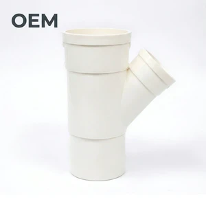 Factory Price PVC-U Reducing Lateral Tee Drainage Fittings White Plastic Pipe Connector For House Sewerage Installation