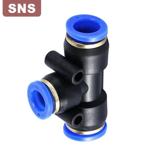 For SNS SPE Series Quick Fitting 3-Way Equal Union Tee Type T Plastic Pneumatic Connector Push To Connect Air Tube Pneumatic