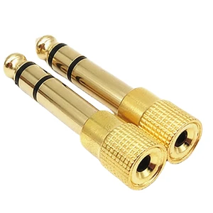 6.35mm Male to 3.5mm Female Stereo Adapter 10A Copper Contact Headphone Audio Connector with 6.35MM Stereo Plug