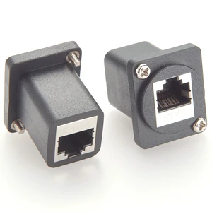 2pcs Cat6a RJ45 8P8C Female to Jack Socket Coupler Panel Mount Connector with Screw 10Gbps 500 MHz Cat6 Cat5e for POE Camera