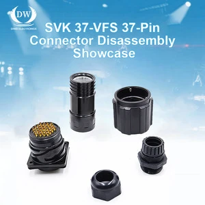 SVK37-VFS Waterproof 37pin Audio Video Connectors With Copper Silver Plating IP65 Rated 13A 380V For Cable Applications