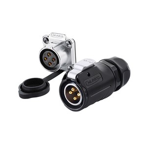 For LP20 PBT 4-Pin IP68 Waterproof 20A 500V Copper Alloy Male Female Electronic Aviation Power Connector For Industrial Use