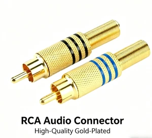 RCA Male Copper Plug 1P AV Connector for PC Audio and Video Welding Parts