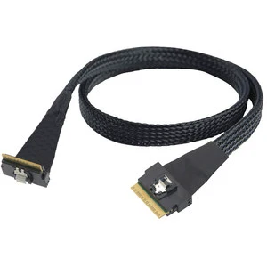 PCI-E Ultraport Slimline SAS SFF-8654 8i 74pin straight to 8654 8I 90 degree ABS Shell for SSD High-speed Server Cable