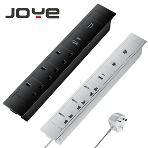 JOYE Recessed Flush Mount Desk Socket Plug 3 Outlets 2 USB Ports (USB-A USB-C) 15A 110-125V US Flame Retardant PC 1.8m Cable