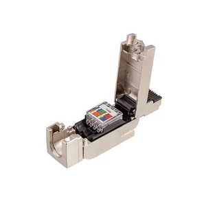 Ethernet RJ45 Push Pull Metal Straight Industrial Metal Connector CAT5E Profinet RJ45 Plug Plug in