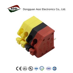 AOSI Spring Screwless PCB Terminal Blocks 3.5MM FS1.5-XX-350-04 Spring Clip Fast Wiring Electrical Connector
