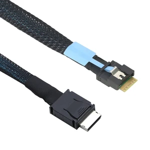 PCIE Oculink SFF 8611 4I 42P male to Slimline SAS SFF-8654 4I 38P Anti-deflection belt pull High-speed Server Cable