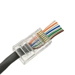 Cat5e RJ45 Ethernet Connector 8P8C Modular Plug UTP Network Cable Crystal Head for LAN Cable Pack of 1000