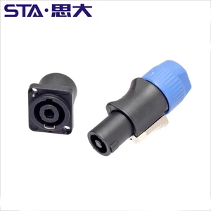 NL4FC Audio Plug Speakon Cable Connector 4pin Female Male Audio Speaker Plug Panel Mount Socket