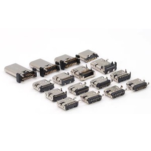 6-16Pin SMT Recessed Mount Female Type-C USB Connector For Mobile Phone Charging Port Brass Stainless Steel PCB Usb Type C Jack