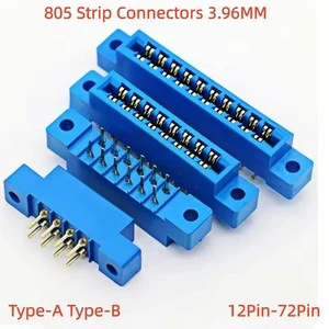 805 Strip Connectors PCB Mount Card Edge Connector Socket 3.96mm Pitch 12-72 Pin Options 16P 20P 30P 36P 44P 56P