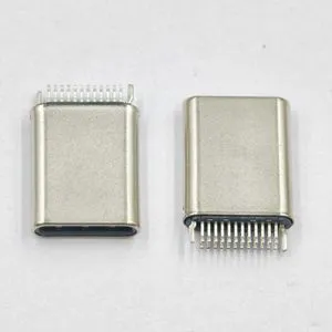 Customized 24P Male TYPE-C USB Connector Stainless Steel 3A Rated Current 0.3/0.8/1.0mm Open Plate Functional Tensile Splint