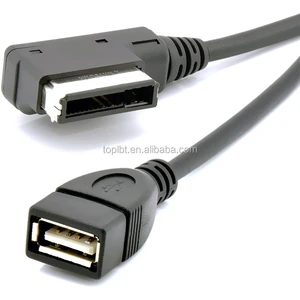 USB2.0 A Male To Media In AMI MDI AUX Flash Drive Adapter Cable For Car Q5 / Q7 / A8 / A6 / S5 / A5 / A4L / A4 / A3, 0.3m Black