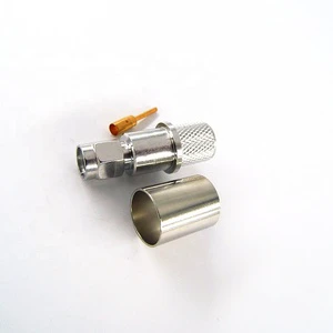 RP-SMA Male Plug Crimp RF Coaxial Connector LMR 400 Coaxial Cable 50 Ohm, for Testing and Measuring Equipment