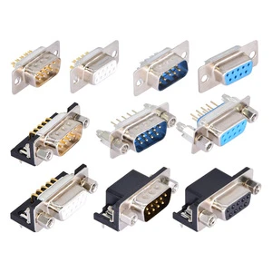 PCB Solder/screw Gold-plated Vertical Horizontal 8 9 15 23 Pin Vga D-sub Db15 Db9 Female Male Dsub Connectors