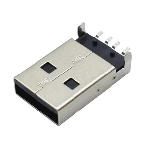 USB Connector a Male 180 Degree Black Acrylic 4 Pin Type a Connector