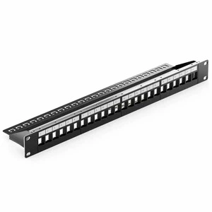 24-Port Shield Patch Panel RJ45 Keystone Jack CAT6 CAT8 CAT5E Networking Connector Accessories for LAN Cable for Rack Cabinets