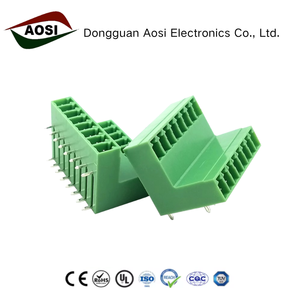 AOSI 15EDGRT KF2EDGRT MCD1.5 3.5/3.81mm Double Layer Right Angle Pin Plug-in Copper Alloy 300V 8A PCB Terminal Block Connector