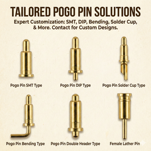 Custom Gold-Plated Spring Loaded Pogo Pin Connector SMT DIP Through Hole 1-40 Pins Male Female Header For PCB Battery Charging