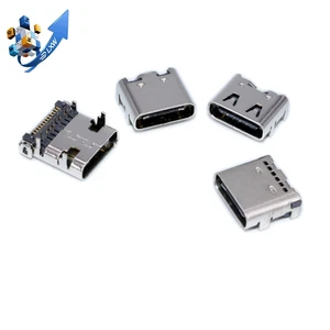 Wholesale usb connector female waterproof type-c connector 6pin 24pin usb c connector Socket Mobile charging