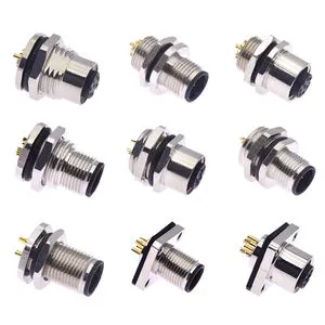 ZLconnector M12 Panel Mount 2-17 Pin IP67 Waterproof Male Nickel Plated Brass PCB Solder Wire Cable Connector