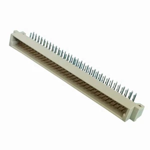 High Stability 2.54mm Pitch Double Row Male Plug Right Angle Dip Gold Plated Din41612 2*32P 64 POS PCB Backplane Connectors