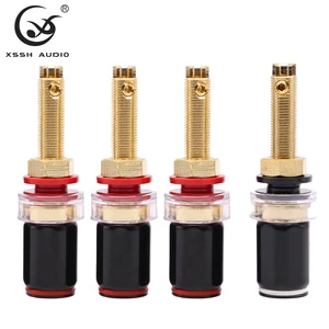 Banana Plug Female Socket YIVO XSSH Audio HIFI DIY Brass Plated Gold Speaker Terminals Binding Post Long/Short Version Wire