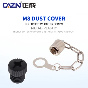 M8 Cable Connectors Dust Cover Inner Outer Screw Cover Plastic Mental Dust Cover