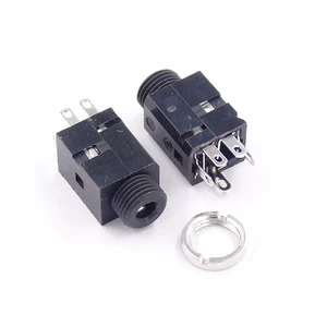 3.5MM Vertical Socket 5Pin Female Socket Jack With Screw 3.5 Audio PJ-341 4 Poles Earphone Hole