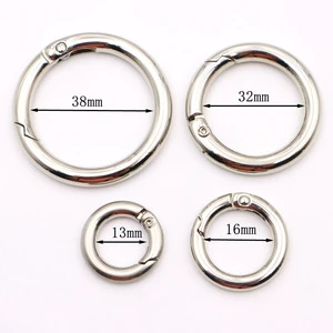 High Quality Spring O Ring Factory Multi Size Zinc Alloy Trigger Split Ring for Bag Strap Pet Collar, Keychain DIY Accessories