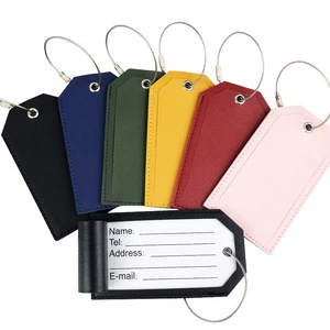 Sleek Vegan Leather Travel Bag ID Tag Privacy Shielding Sleeve Stainless Steel Connector Personalized Gift For Men And Women