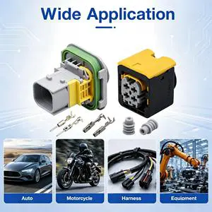 2-1703808-1/2-1418390-1 Haidie 4 Pin Nitrox Oxygen Sensor Waterproof Plug Auto Wiring Harness Connector Socket