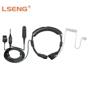 LSENG Vibration Throat Controlled Mic Headset with Acoustic Tube for Motorola GP328 GP338 GP340 Two Way Radio Digital Radio