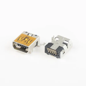 LEYE Charging Port Mini USB Type AB Connector Female Stainless Steel 10P Pins Jake DIP in Front and SMT in Back Micro Socket