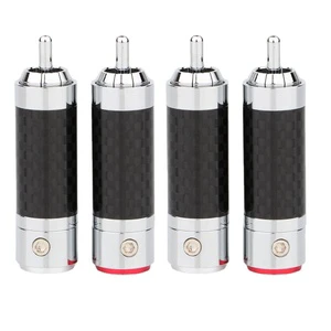 Rasantek High end Audio Video RCA Plugs Carbon Fiber RCA Connector Rhodium Plated RCA Plug with Screws for Speaker