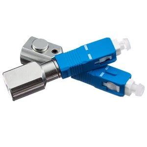 FTTH Quick Connector Fiber Optic Cable Components SC Round Bare Fiber Adapter Metal SC Bare Fiber Adapter