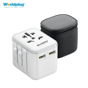 Worldplug Dual 10A Fuses AC Socket Worldwide Travel Adaptor International Universal Plug Adapter With USB