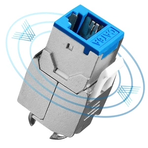 Factory Made Shielded 180 Keystone RJ45 Cat6a Ethernet Jack with Panel Mount for Reliable Connection