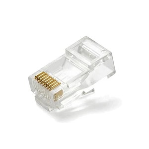 Custom Ethernet RJ45 Female Keystone Jack Connectors Model RJ45-01 Vertical Pass Through for Audio & Video Applications